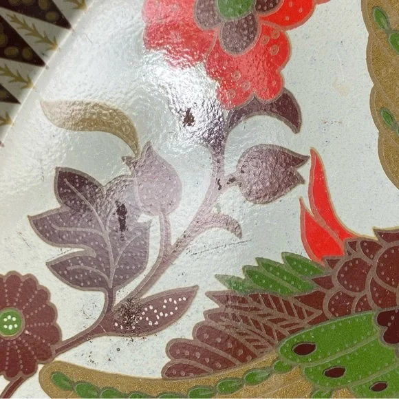 Decorative vintage birds and flowers tin tray - Picture 8 of 8